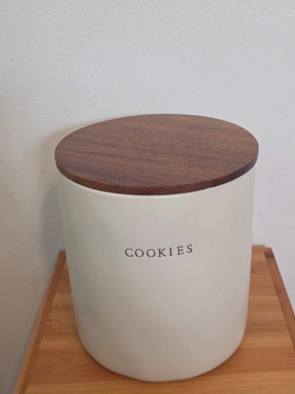 Hearth & Hand Cream and Brown 'COOKIES' Ceramic Cookie Jar - Picture 2 of 6